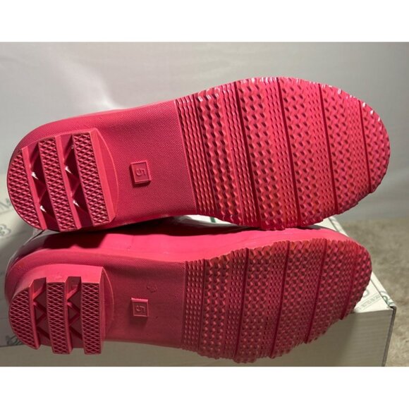 Girls Rubber Boot Waterproof Pink Gloss M&B Moneysworth & Best Sz 5 Tall - Picture 12 of 14